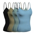 thumbnail image 1 of Basic Women Camisole Cami Built-In Shelf Bra Adjst Strap Tank Top - Junior Size, 1 of 6