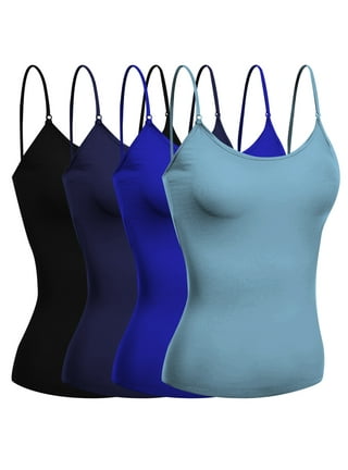 qILAKOG Women's Cotton Top with Shelf Bra Short Sleeve Basic Cami