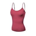 thumbnail image 1 of Basic Women Camisole Cami Built-In Shelf Bra Adjst Strap Tank Top - Junior Size, 1 of 3