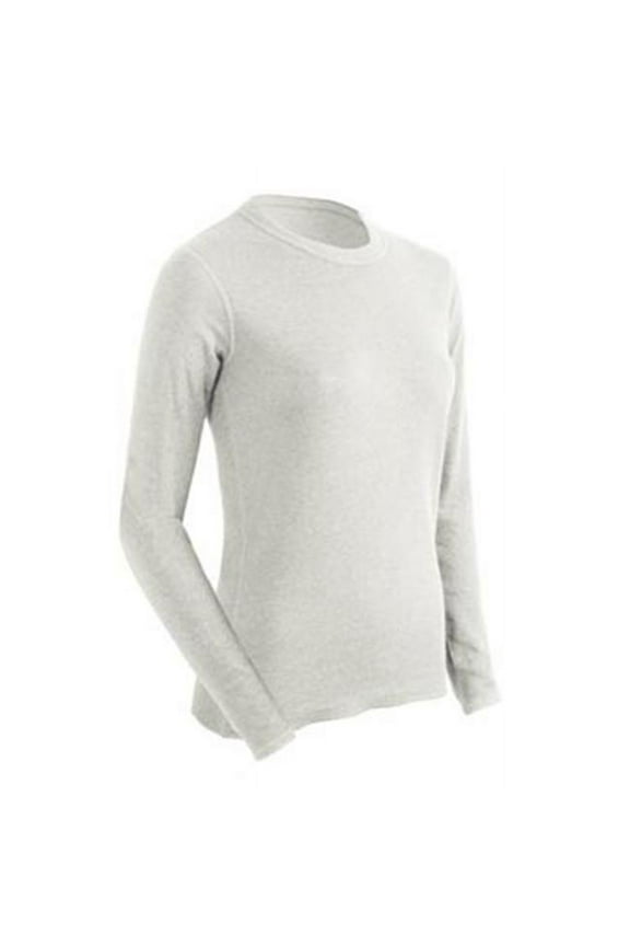 Women Long Sleeve Crew- White - Small