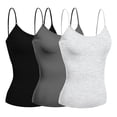 thumbnail image 1 of Basic Women Short Cami Built-In Shelf Bra - 3 Pk - Black, H Gray, Charcoal, Medium, 1 of 5