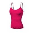 thumbnail image 1 of Basic Women Short Cami Built-In Shelf Bra - Fuchsia, M, 1 of 3
