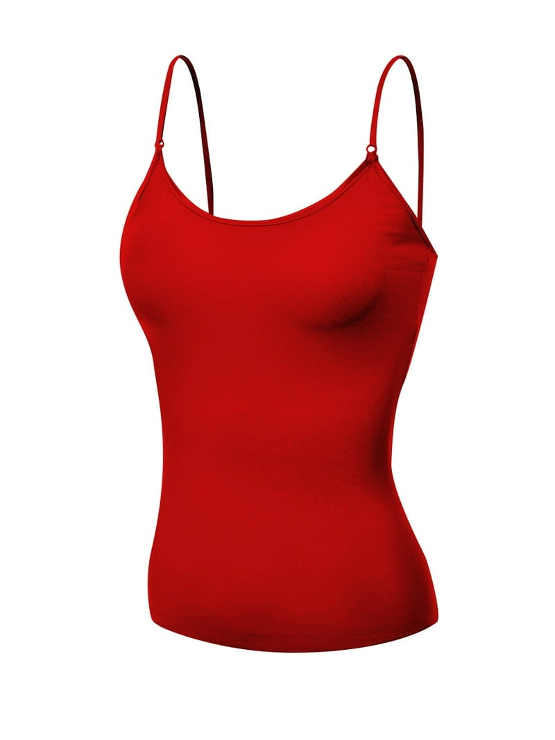 Basic Women Short Cami Built-In Shelf Bra - Red, S - Walmart.com
