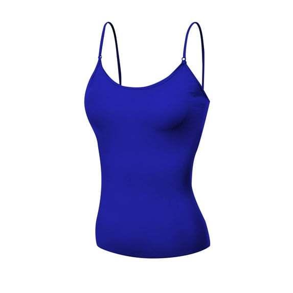 Basic Women Short Cami Built-In Shelf Bra - Royal, M