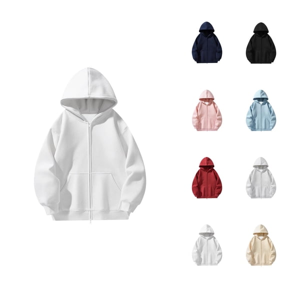 Basic Zip Up Hoodies for Men 2025 Fall Winter Long Sleeve Hooded Sweatshirt with Pockets Pullover Jacket Mens Hoodies