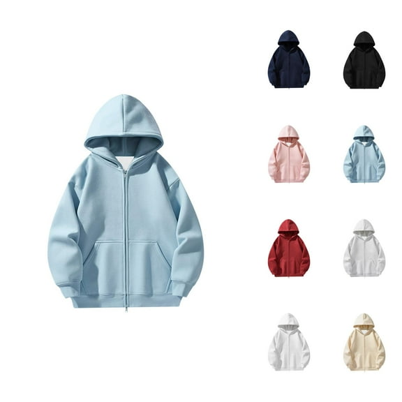 Basic Zip Up Hoodies for Men 2025 Fall Winter Long Sleeve Hooded Sweatshirt with Pockets Pullover Jacket Mens Hoodies