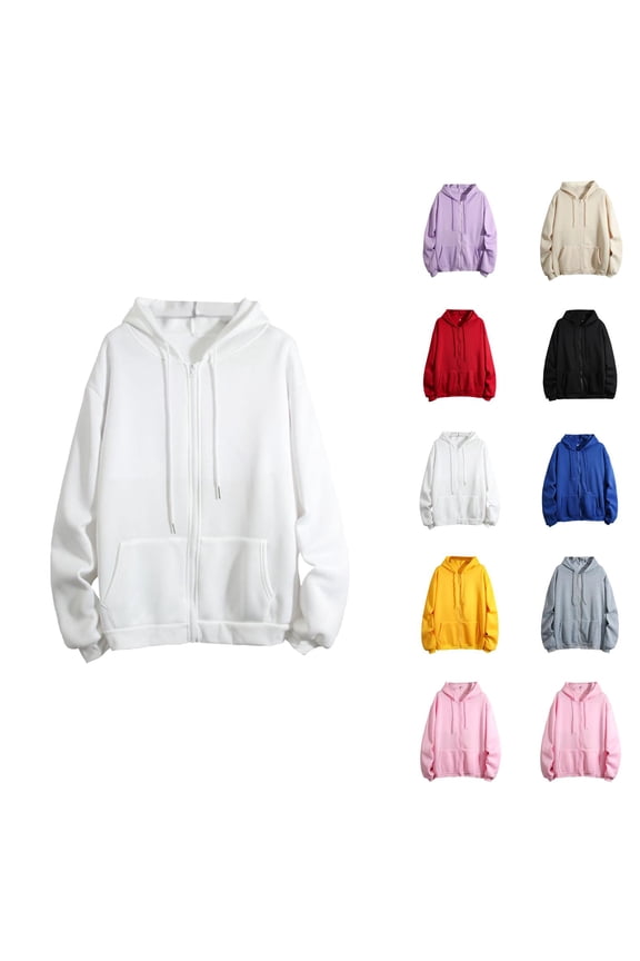 Basic Zipper Hoodies for Women 2025 Fall Winter Long Sleeve Zip Up Hoodie with Pockets Hooded Sweatshirt Pullover Tops