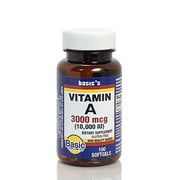 Basics Vitamin A Softgels, 10,000 IU, 100 Count