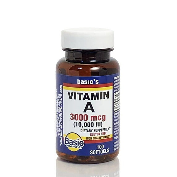 Basic's Vitamin A Softgels, 10,000 IU, 100 Count
