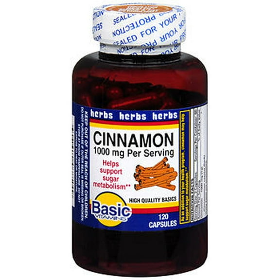 Basic's Vitamins Cinnamon Tablets, 1000 mg, 120 Count