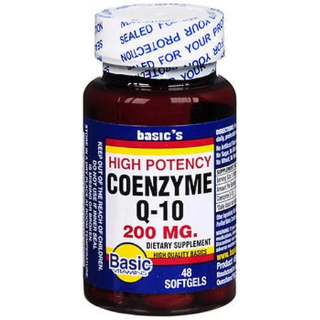 Basic's Vitamins Coenzyme Q-10 Softgels, 200 mg, 48 Count