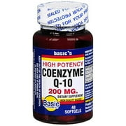 Basics Vitamins Coenzyme Q-10 Softgels, 200 mg, 48 Count