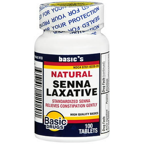 Basic's Vitamins Natural Senna Laxative Tablets, 100 Count