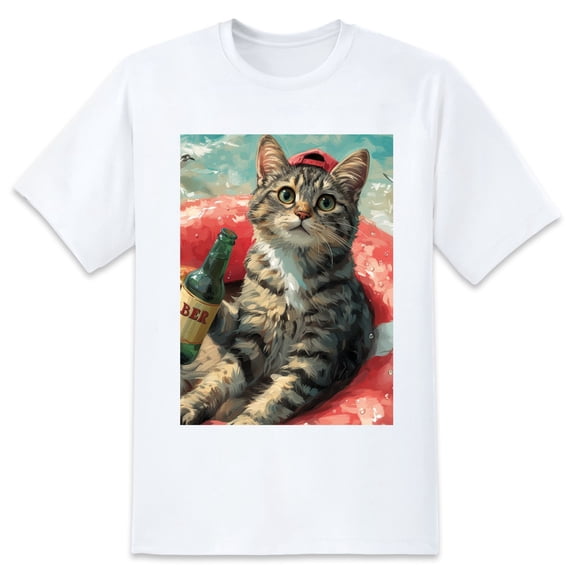 Basic top Tees For Women Loose Boyfriend ShirtsCat Casual Blouse round neck