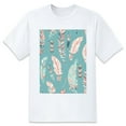 thumbnail image 1 of Basic top Tees For Women Loose Boyfriend ShirtsFeather Casual Blouse round neck, 1 of 5