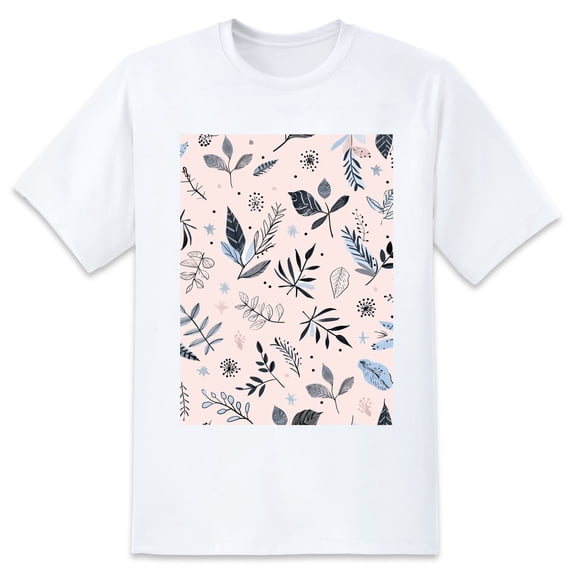 Basic top Tees For Women Loose Boyfriend ShirtsLeaves Casual Blouse round neck