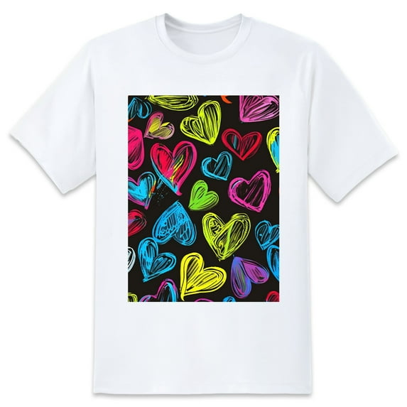 Basic top Tees For Women Loose Boyfriend ShirtsLove Casual Blouse round neck