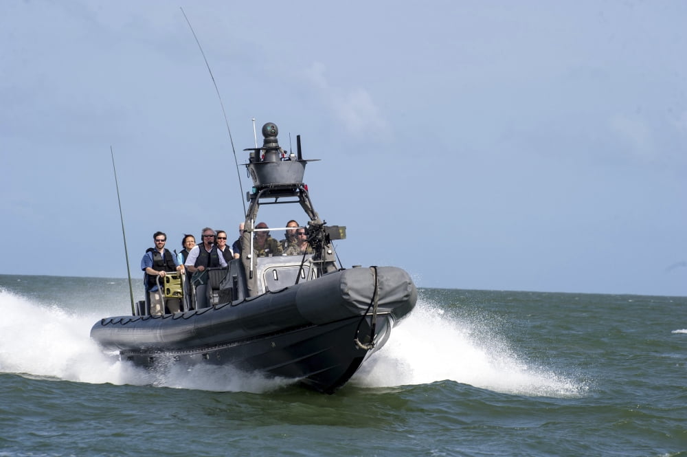Basic training evolutions from a rigid-hulled inflatable boat Canvas Art - Stocktrek Images (34 x 23)