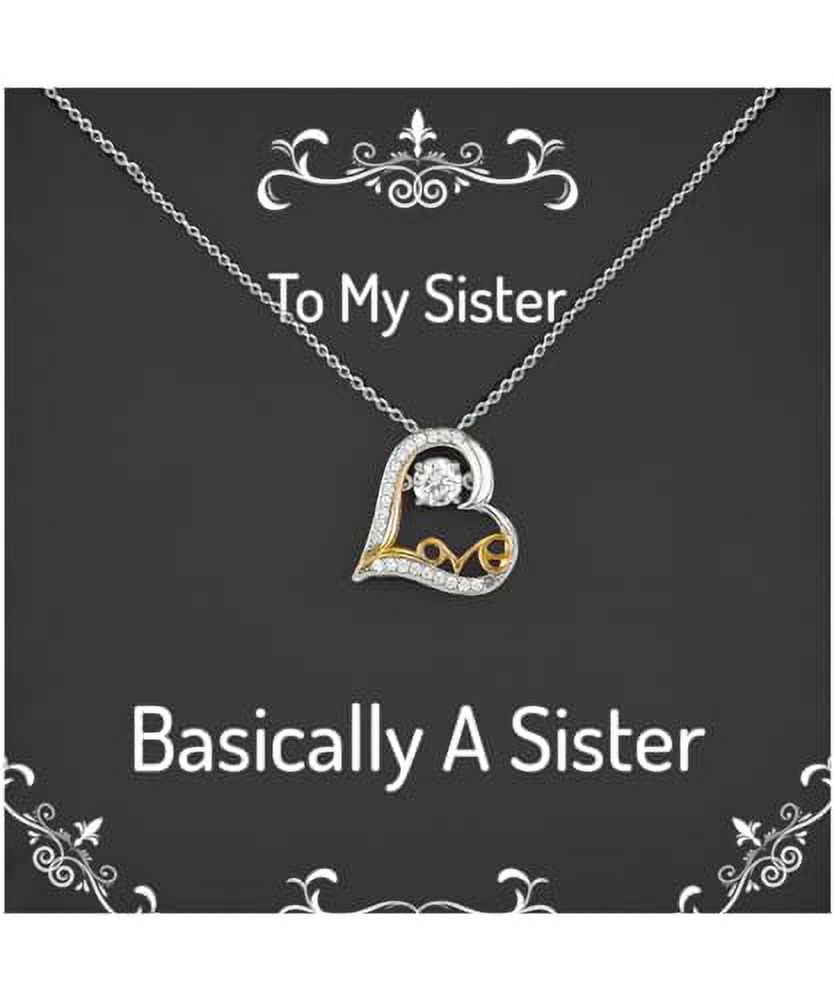 Basically A Sister Love Dancing Necklace, Sister Present From Sister, Special Jewelry For Sister, Sister gifts, Best sister gifts, Unique sister gifts, Thoughtful sister gifts, Funny sister gifts,