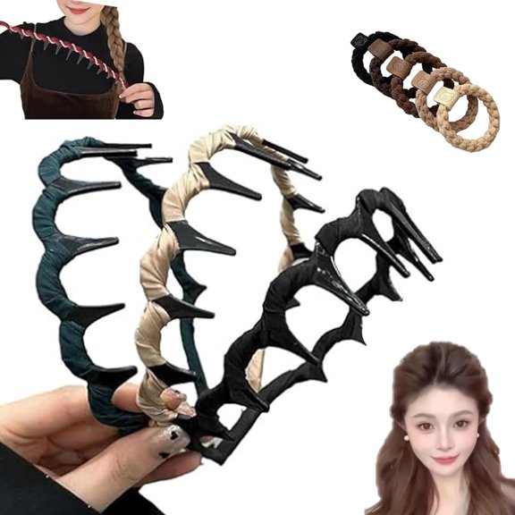 Basically Retro High Skull Pearl Headband, Headbands for Women, Vintage High Cranium Artificial Pearl Hairband with Teeth, Elegant Wide Beaded Bling Headbands for Wedding, Party, Night Out(3pcs-C, 1)