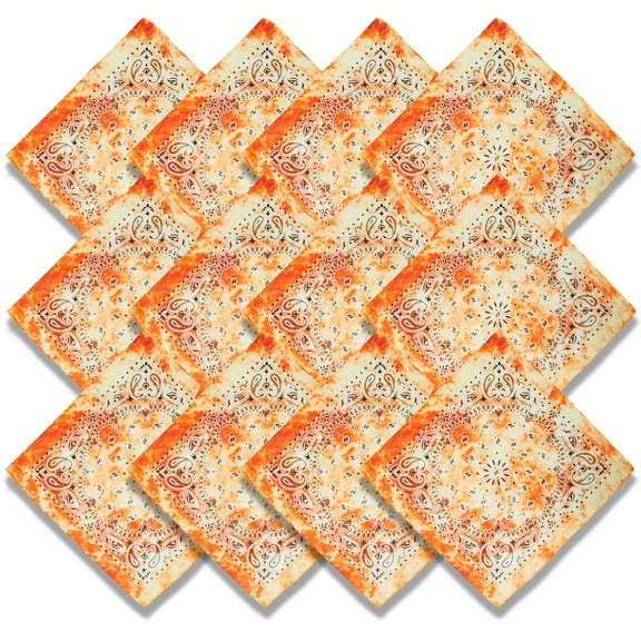 Basico 100% Cotton Head Wrap Bandanas 12 Pack (Tie Dye #1)