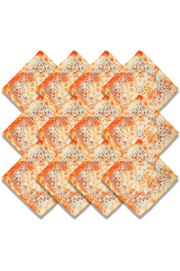 100% Cotton Head Wrap Bandanas 12 Pack (Tie Dye #1)