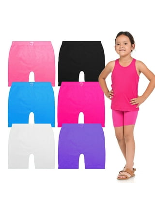 Girls Solid Shorts Under Dress Dance Bike Shorts for Playground Gym Sports  4 Pack 