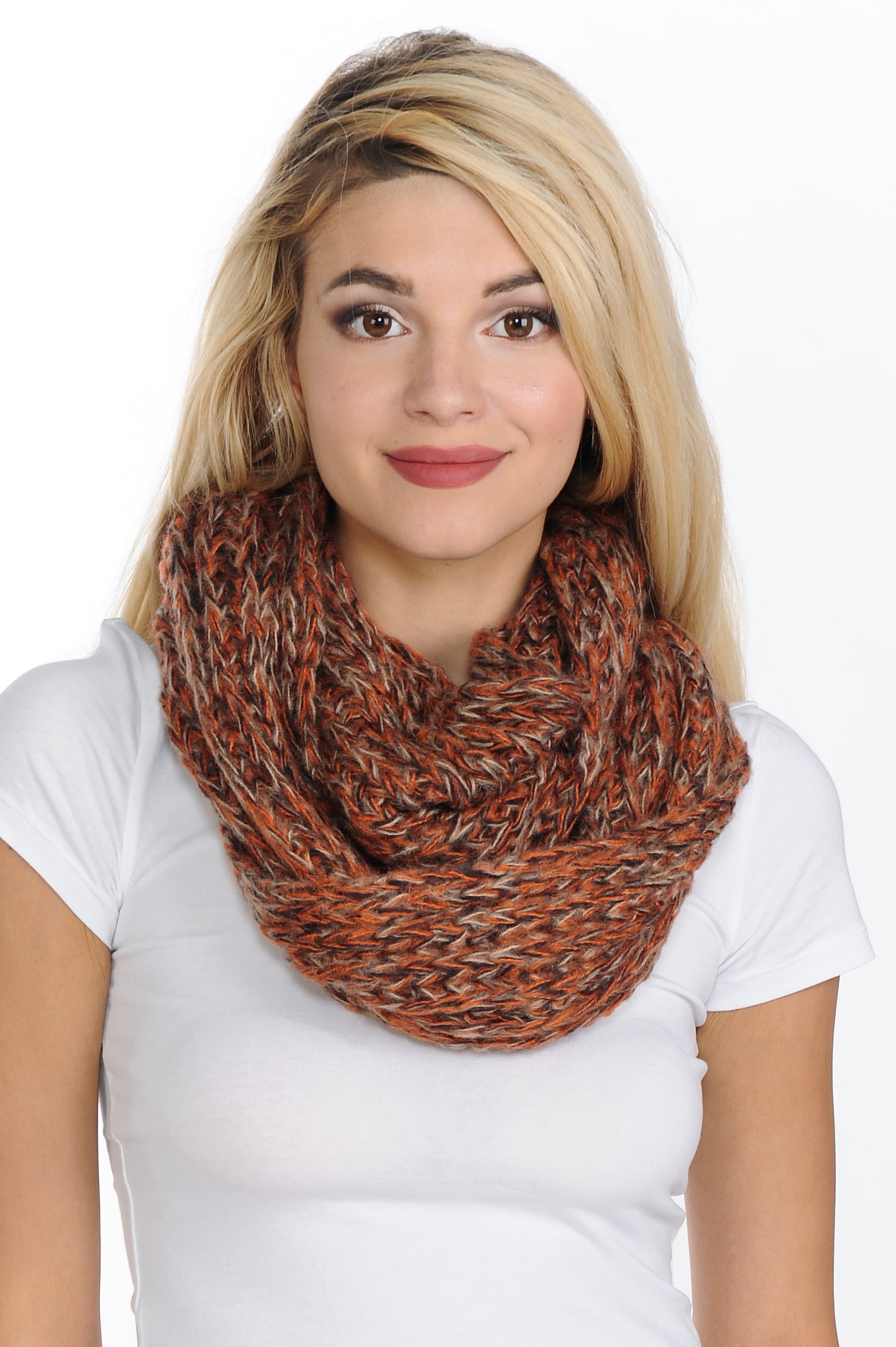 Basico Adult Brown Winter Infinity Scarf For Women Scarves For Women Winter Warm Cold Weather 