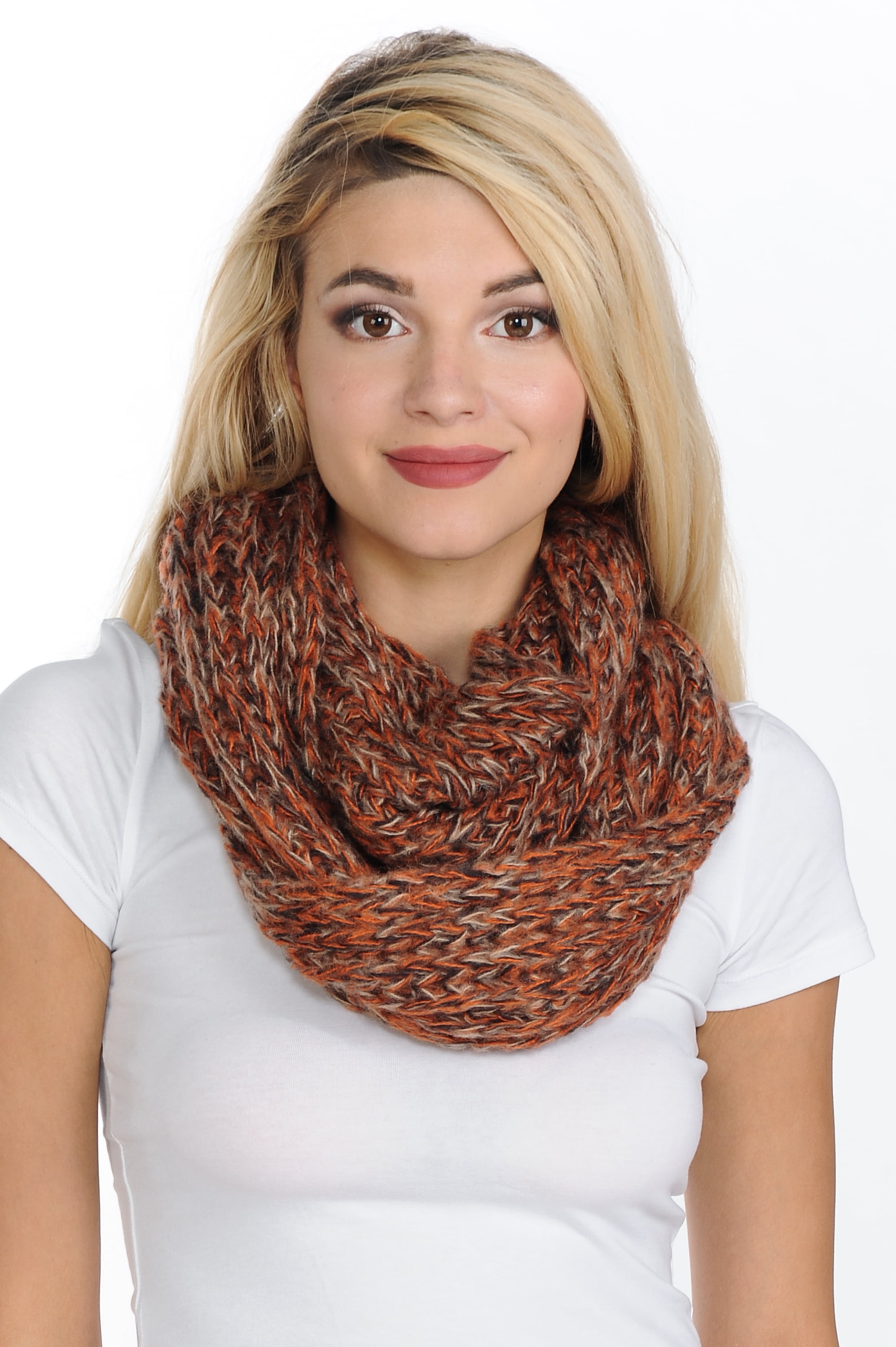 Basico Adult Brown Winter Infinity Scarf for Women Scarves for Women