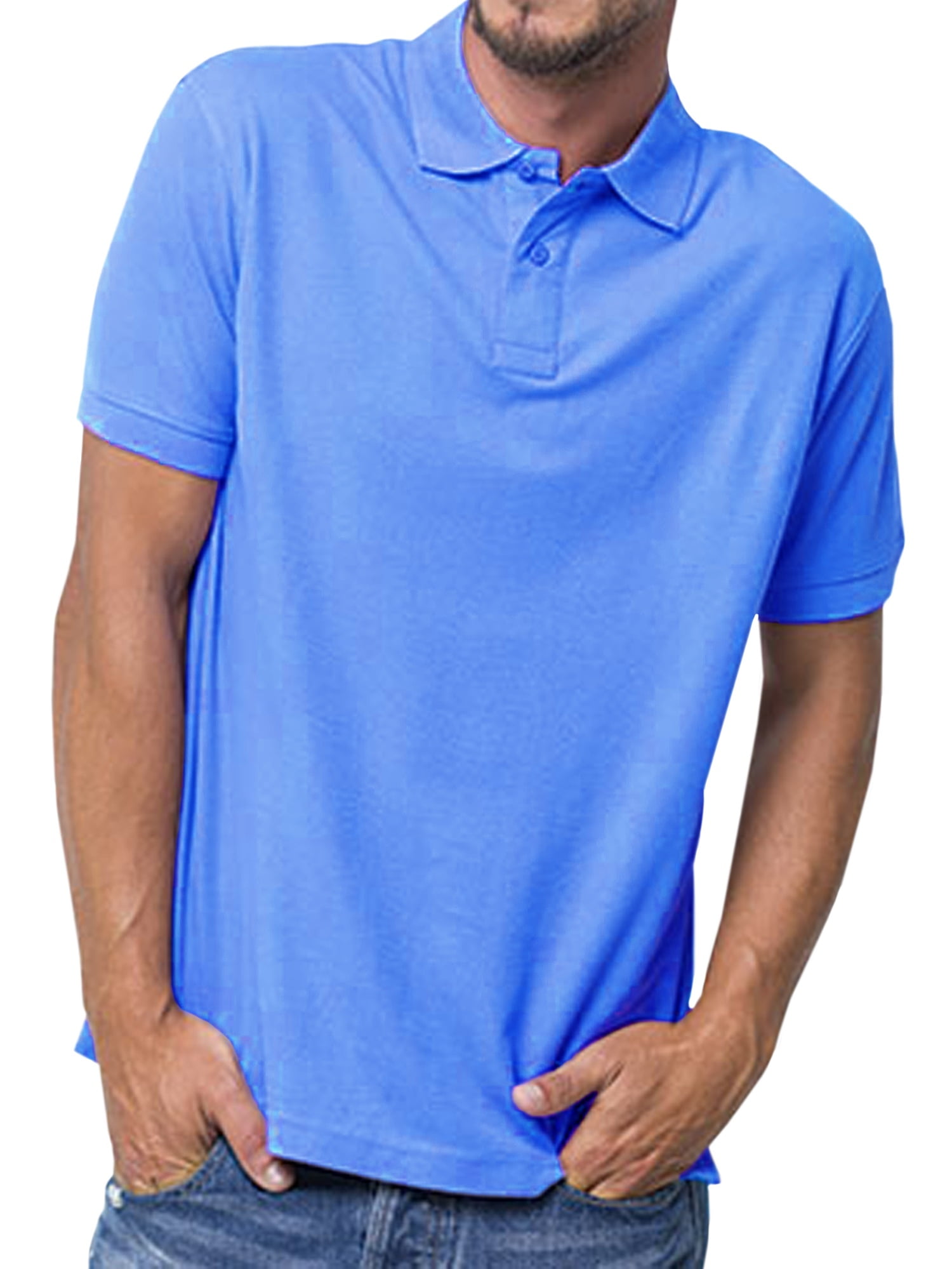 Basico (Azzure) Polo Collared Shirts For Women 100 Cotton Short Sleeve Golf Polo Shirts For Men