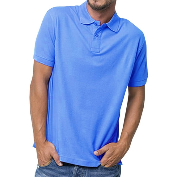 Basico (Azzure) Polo Collared Shirts For Women 100% Cotton Short Sleeve Golf Polo Shirts For Men