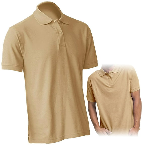 Basico (Beige) Polo Collared Shirts For Women 100% Cotton Short Sleeve Golf Polo Shirts For Women and Juniors