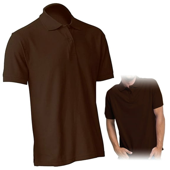 Basico (Brown) Polo Collared Shirts For Women 100% Cotton Short Sleeve Golf Polo Shirts For Men