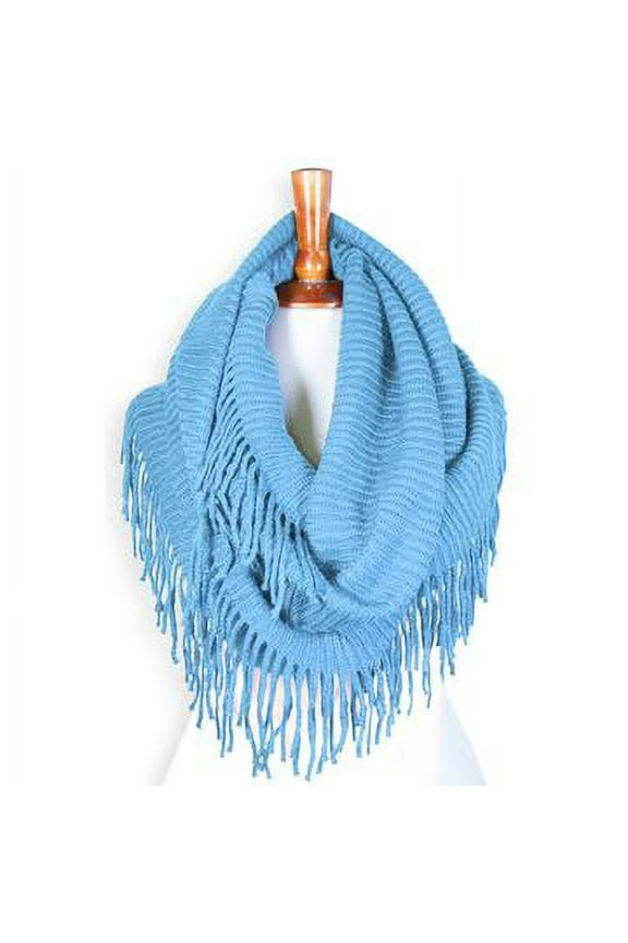 Crochet Infinity Scarf Neck Warmer | Knit Winter Scarves for Women |French Sky Blue