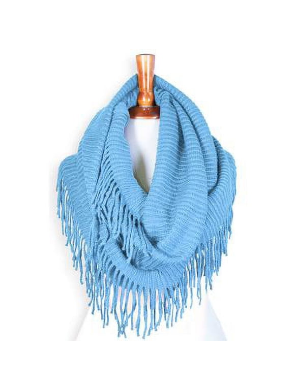 Crochet Infinity Scarf Neck Warmer | Knit Winter Scarves for Women |French Sky Blue