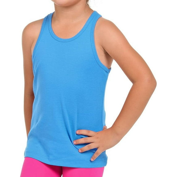 Basico Girl's Racer Back Tank Top 100% Cotton Sleeveless (7/8Y)