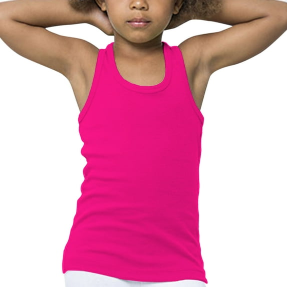 Basico Girl's Racer Back Tank Top 100% Cotton Sleeveless