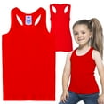 thumbnail image 1 of Basico Girl's Racer Back Tank Top 100% Cotton Sleeveless, 1 of 6