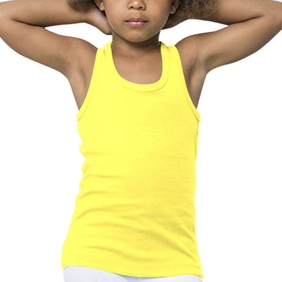 Basico Girl's Racer Back Tank Top 100% Cotton Sleeveless