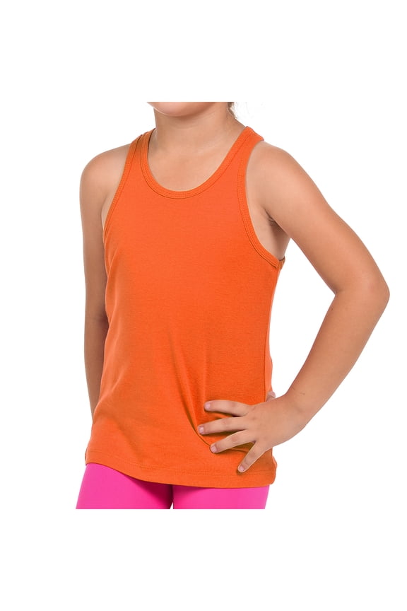 Girl's Racer Back Tank Top 100% Cotton Sleeveless