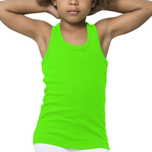 Basico Girl's Racer Back Tank Top 100% Cotton Sleeveless