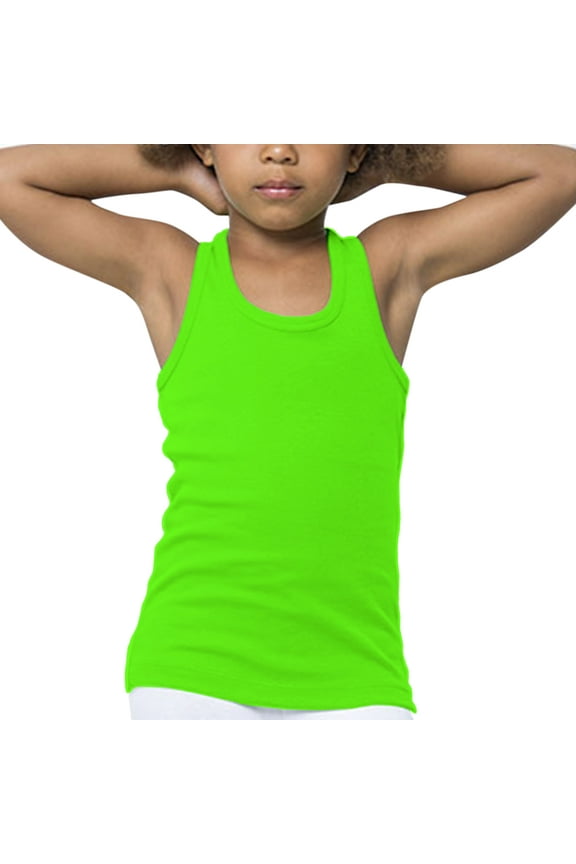 Girl's Racer Back Tank Top 100% Cotton Sleeveless