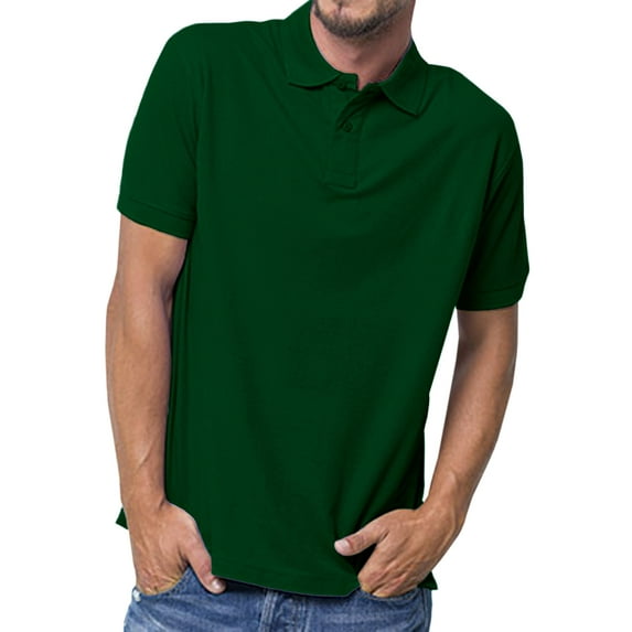 Basico (Green) Polo Collared Shirts For Women 100% Cotton Short Sleeve Golf Polo Shirts For Men