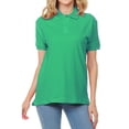 thumbnail image 1 of Basico (Kelly Green) Polo Collared Shirts For Women 100% Cotton Short Sleeve Golf Polo Shirts For Women and Juniors, 1 of 5