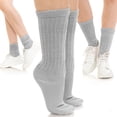 thumbnail image 1 of Basico Lightweight Slouchy socks for women | Grey Slouch Socks for Girls | Scrunch Socks | (3PK, Shoe Size 5-9 1/2), 1 of 5