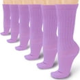 thumbnail image 1 of Basico Lightweight Slouchy socks for women | Lavender Slouch Socks for Girls | Scrunch Socks | (6PK, Shoe Size 5-9 1/2), 1 of 5