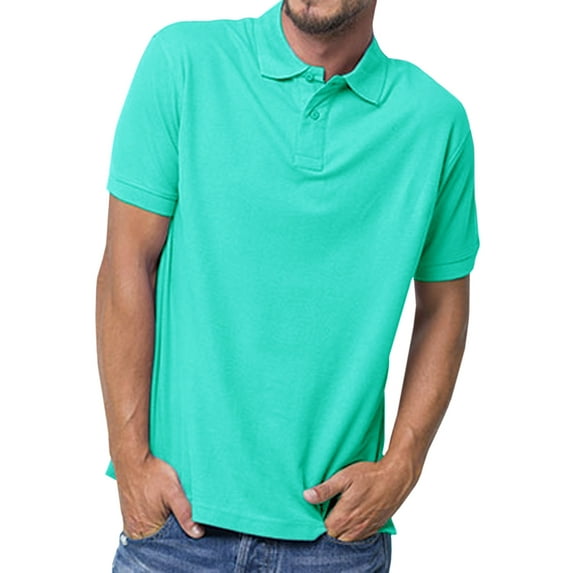 Basico (Mint Green) Polo Collared Shirts For Women 100% Cotton Short Sleeve Golf Polo Shirts For Men