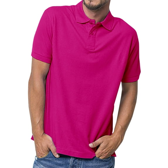 Basico (Pink) Polo Collared Shirts For Women 100% Cotton Short Sleeve Golf Polo Shirts For Men