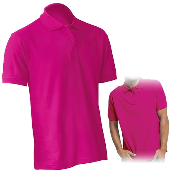 Basico (Pink) Polo Collared Shirts For Women 100% Cotton Short Sleeve Golf Polo Shirts For Men