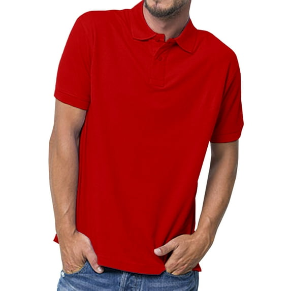 Basico (Red) Polo Collared Shirts For Women 100% Cotton Short Sleeve Golf Polo Shirts For Men